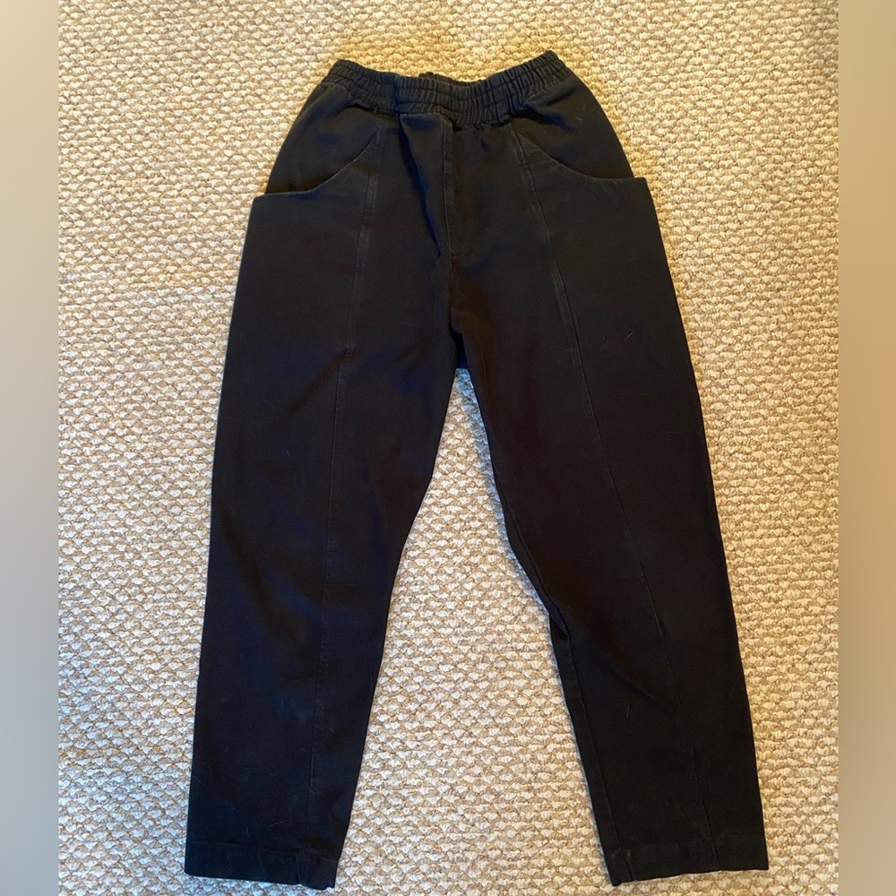 Elizabeth Suzann Clyde Work Pant In Black Canvas - Size 4R